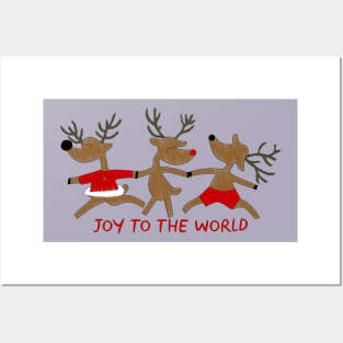 Christmas Dancing Deer Posters and Art